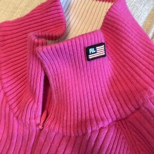 Polo Jeans Co. Pink and White Sweater
